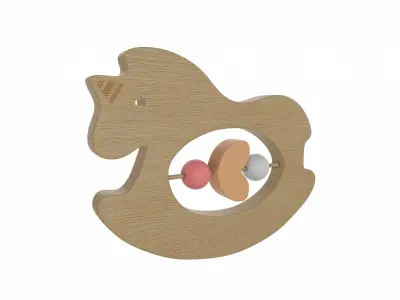 Wooden Horse Baby Toy 3D model