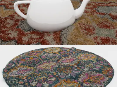 Round Rug Set 163 3D model