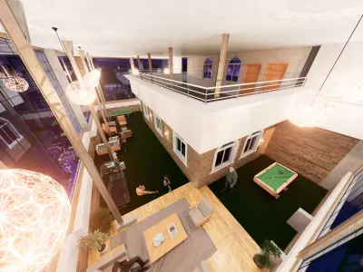 Interior design roof seating area-Structure Details full project 3D model