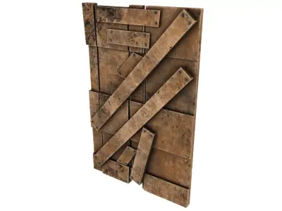 Medieval Wooden Wall - Low Poly 3D Model Low-poly 3D model
