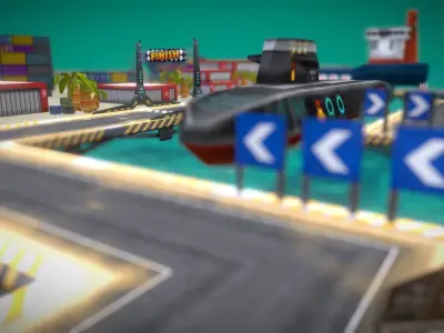 V5 Road Seaport Low-poly 3D model