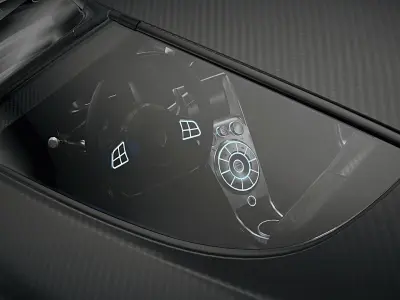 Koenigsegg One 1  Full Exposed Carbon - Interior and Engine Bay Low-poly 3D model