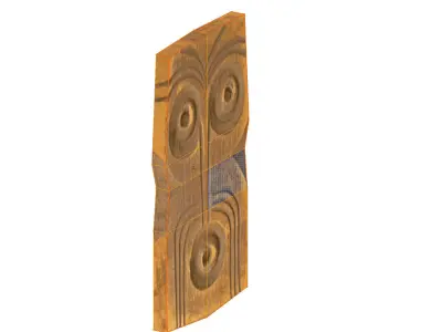 Low poly Wooden Mask Free low-poly 3D model