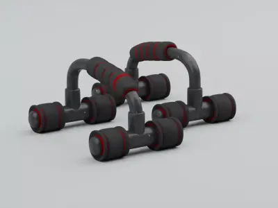 Push Up Exercise Bar Low-poly 3D model