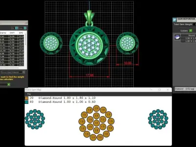 Rose Gold Diamond Pendant 3D Print Model 3D print model 14