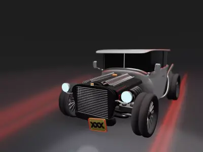 Car automobile Low-poly 3D model