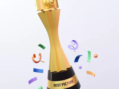 Photography Award Celebration Cup Low-poly 3D model