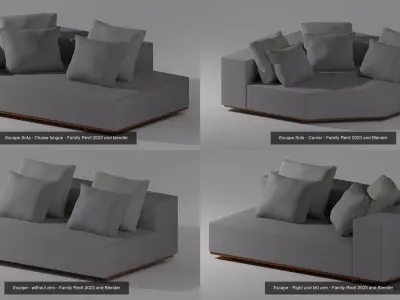 Escape Sofa All modules by Artefacto 3D Model Collection