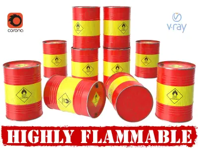  Flammable barrel 3D model