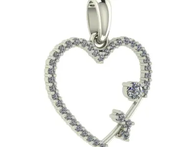 Diamond Heart Pendant 3D print model