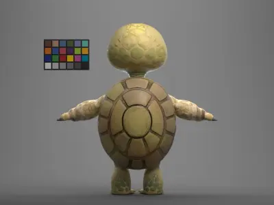 TURTLE GAME READY CHARACTER LOW POLY RIGGED Low-poly 3D model