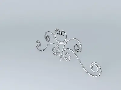 decor silver scroll design Free 3D model