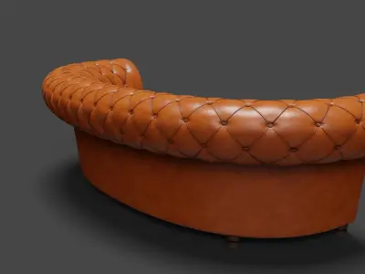 Leather Sofa Low-poly 3D model