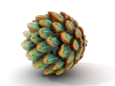 Iridescent Pinecone model pack Low-poly 3D model