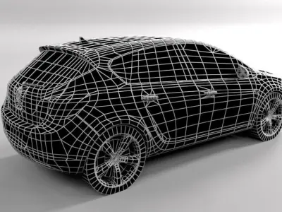 OPEL ASTRA J 2013 LOWPOLY Low-poly 3D model