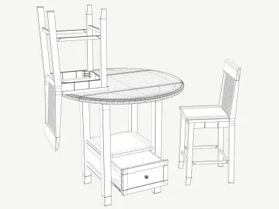 Modern Pub Table 3D model