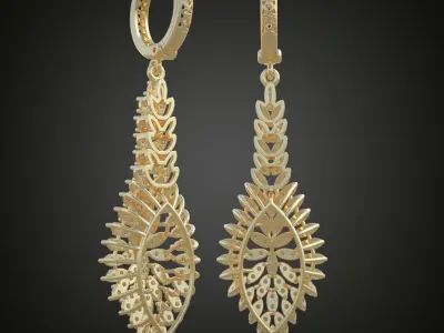 Earring 3D model 3D printable model 0104-10ol Free 3D print model