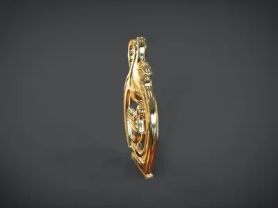 Unique Pendant with stylish decoration frame 3D print model