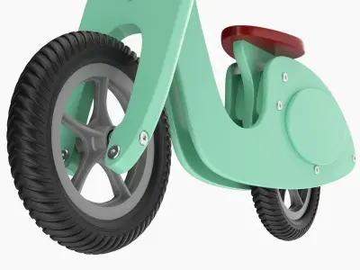 Scooter balance bike green 3D model