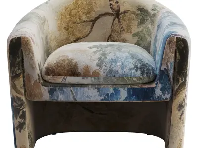  Willow Jacquard Sculptural Chair Low-poly 3D model