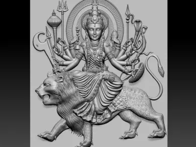 Durga mata 3D print model 3D print model