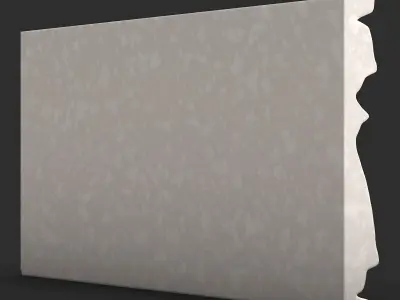 Thick Stone Wall Fortification 3D model