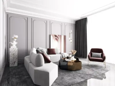 living room Modern 3D model