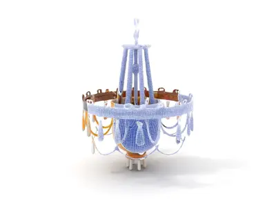 Elegant Crystal Chandelier Model Pack with Detailed Design Low-poly 3D model