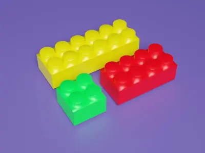 Constructor 15 universal pieces to create any objects Low-poly 3D model