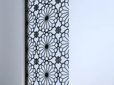 3d screen window with decorative pattern Low-poly 3D model