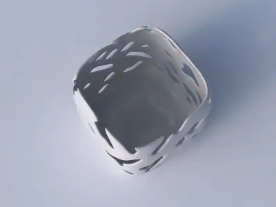 Vase quadratic stumpy with smooth cuts and bulges   3D print model