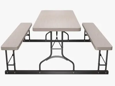 Folding Picnic Table Rectangular 3D model