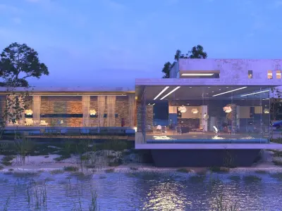 Super modern beach villa house 3ds max corona 3D model