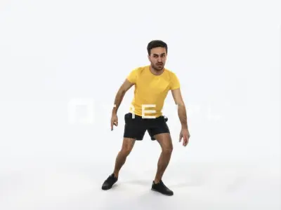 Flow 09J Football Changing Direction Sports Man Low-poly 3D model