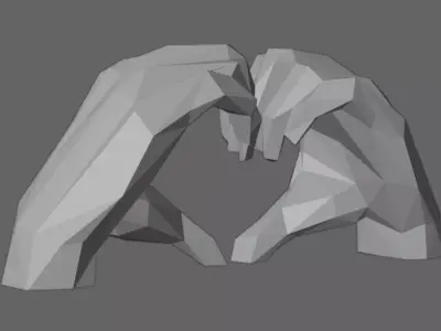 HEART HAND 3D print model