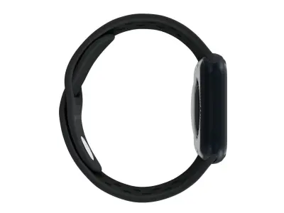 Apple Watch 7 - Silver Stainless Steel Case Midnight Sport Band Low-poly 3D model