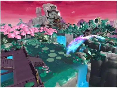 Red Hidden Fantasy World  Low-poly 3D model