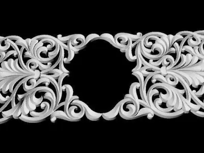 Central decor ornament for furniture 3D model 402