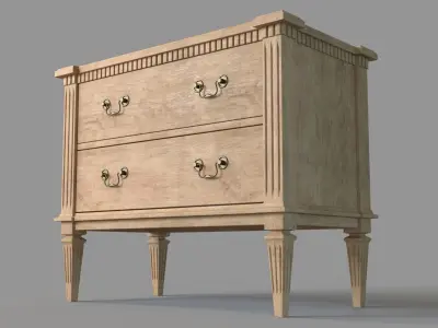 Petite Dresser Chest Beige 3D model
