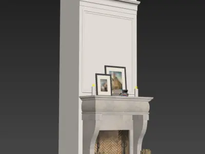 Fireplace with decor 3D model