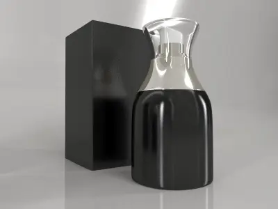 4 Luxury Bottle and Box - Black edition 3D model