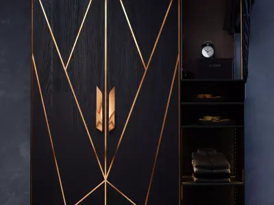 Cabinet with copper 3D model