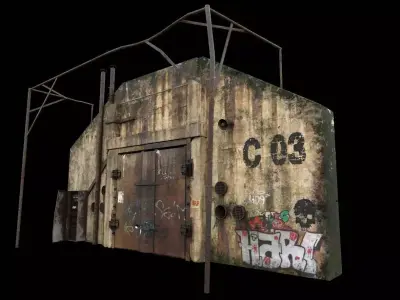 Facade  Of Abandoned Nuclear Bunker  3D model