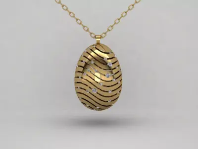 Luxury Egg-Shaped Pendant  3D print model
