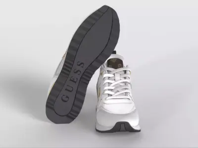 Los Angeles Kadlin Logo Detailed Retro Jogger Sneakers White  Low-poly 3D model