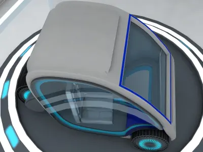 Sci Fi Car Low-poly 3D model