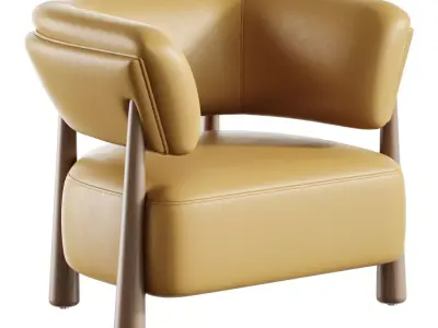 Dolores Stone Cream Fabric Occasional Chair 3D model