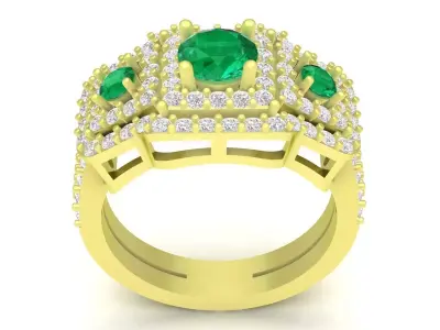 Luxury Gemstone Cluster Ring for Women  3844 3D print model