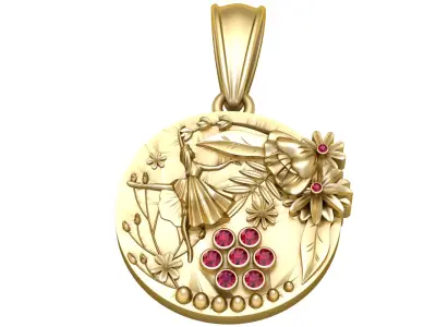 Enchanted Fairy Garden Pendant 3D Printable Model 3D print model