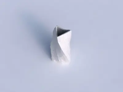Vase twist curved tipping triangle 2 with fine organic cells 3D print model